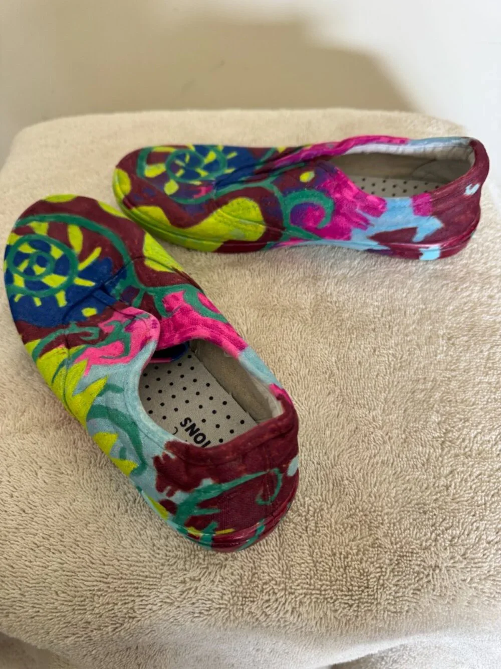Painted Original Slide On Shoes Casual Colorful Artistic Fun